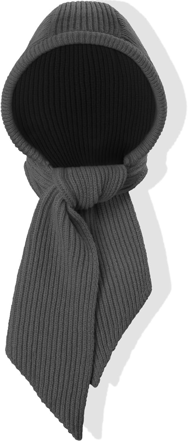 Winter Hats for Women, Warm Hooded Cover Ears Hat with Knit Scarf for Women Hat