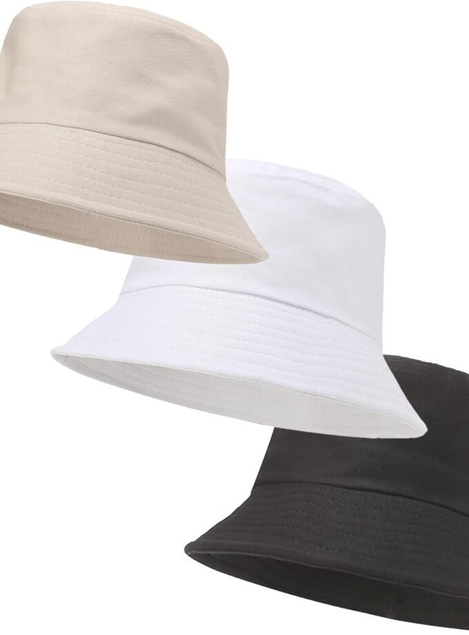 3 Packs Unisex Athletic Bucket Hat Solid Colors Sun Hat with UV Protection for Outdoor Sports Packable Summer Hats