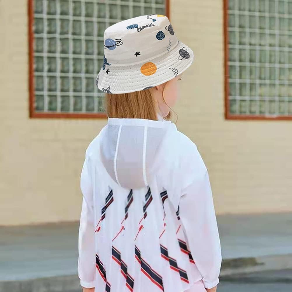 Kids Bucket Hat Print Cotton Beach Hat Summer Travel Sun Hats - Image 2