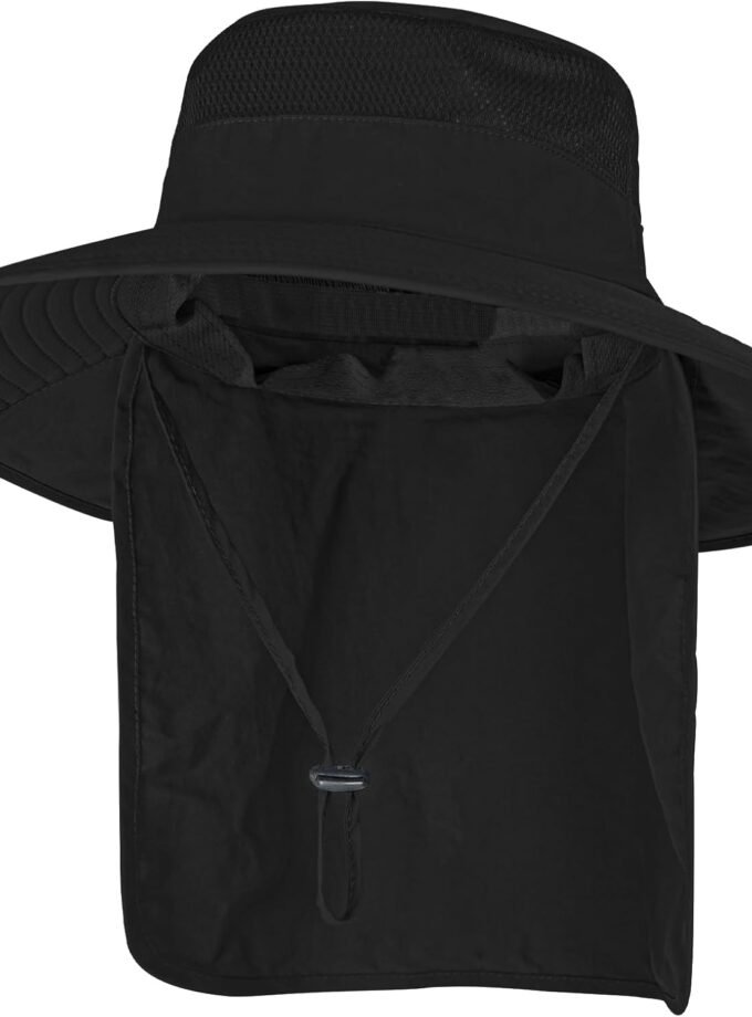 Sun Hats for Men Women Fishing Hat UPF 50+ Breathable Wide Brim Bucket Hats Summer UV Protection Safari Hat with Neck Flap