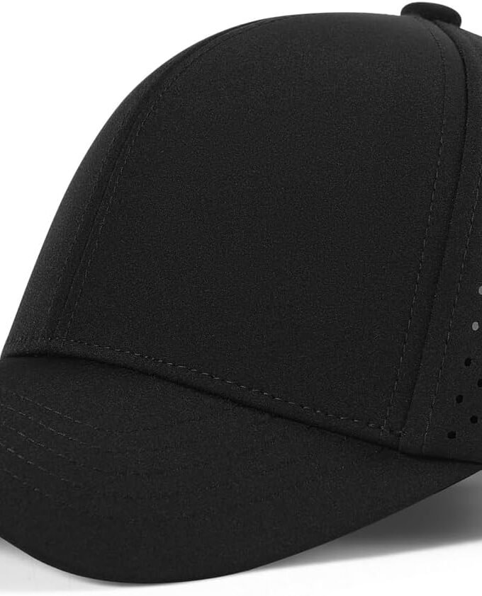 Men Quick Dry Baseball Cap Laser Cut Mesh Ball Curved Brim Snapback Hat