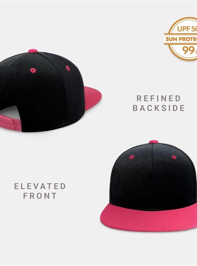 Flat Bill Visor Classic Snapback Hat Blank Adjustable Brim High Top End Trendy Color Style Plain Tone Baseball Cap
