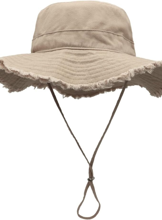 Women Cotton Sun Hat Floppy Wide Brim Bucket Hat Foldable Gardening Hat Breathable Summer Travel Beach Hat UPF50+