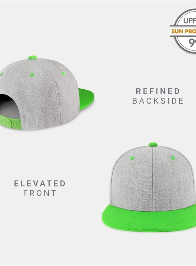 Flat Bill Visor Classic Snapback Hat Blank Adjustable Brim High Top End Trendy Color Style Plain Tone Baseball Cap