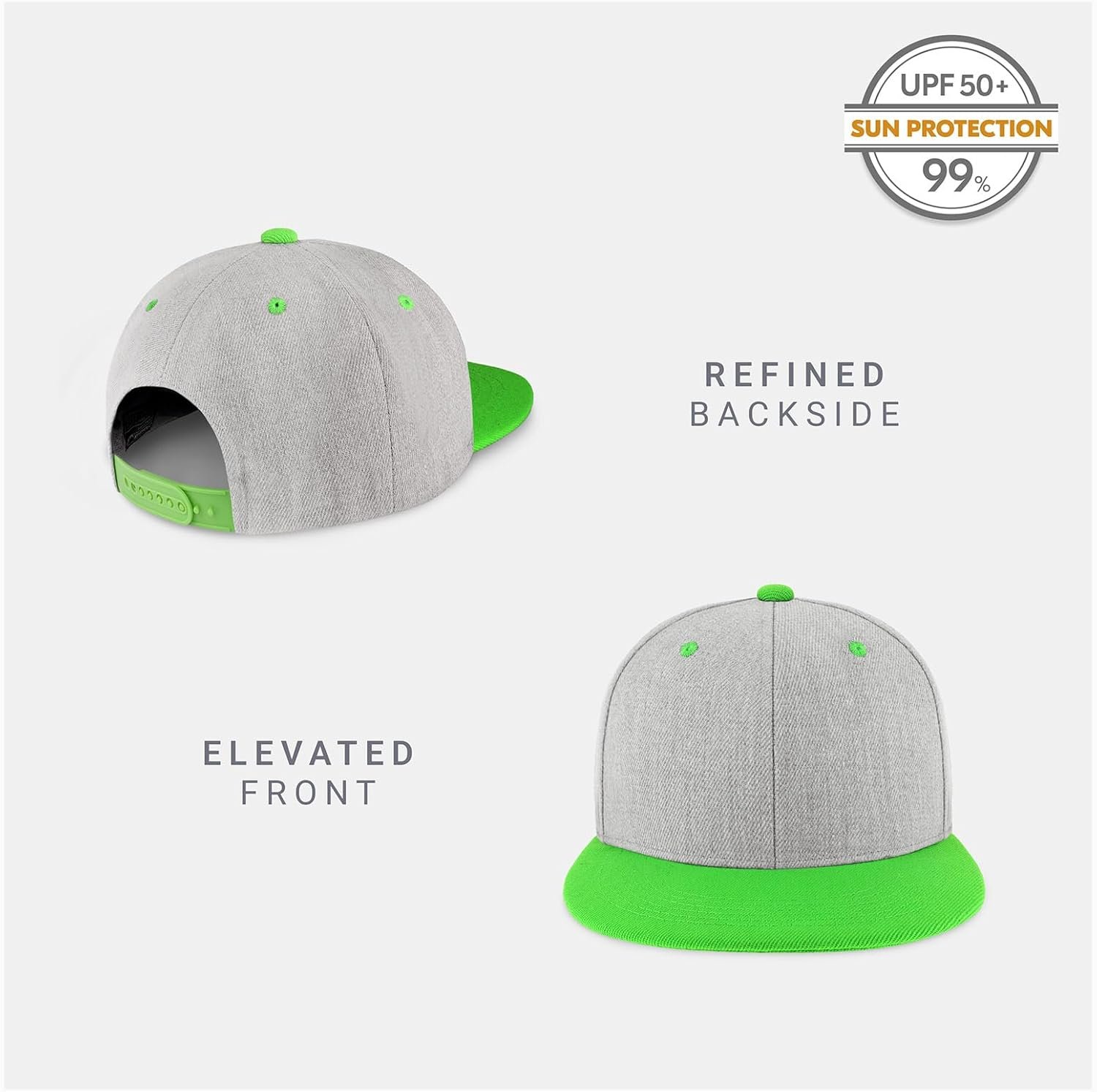 Flat Bill Visor Classic Snapback Hat Blank Adjustable Brim High Top End Trendy Color Style Plain Tone Baseball Cap - Image 2