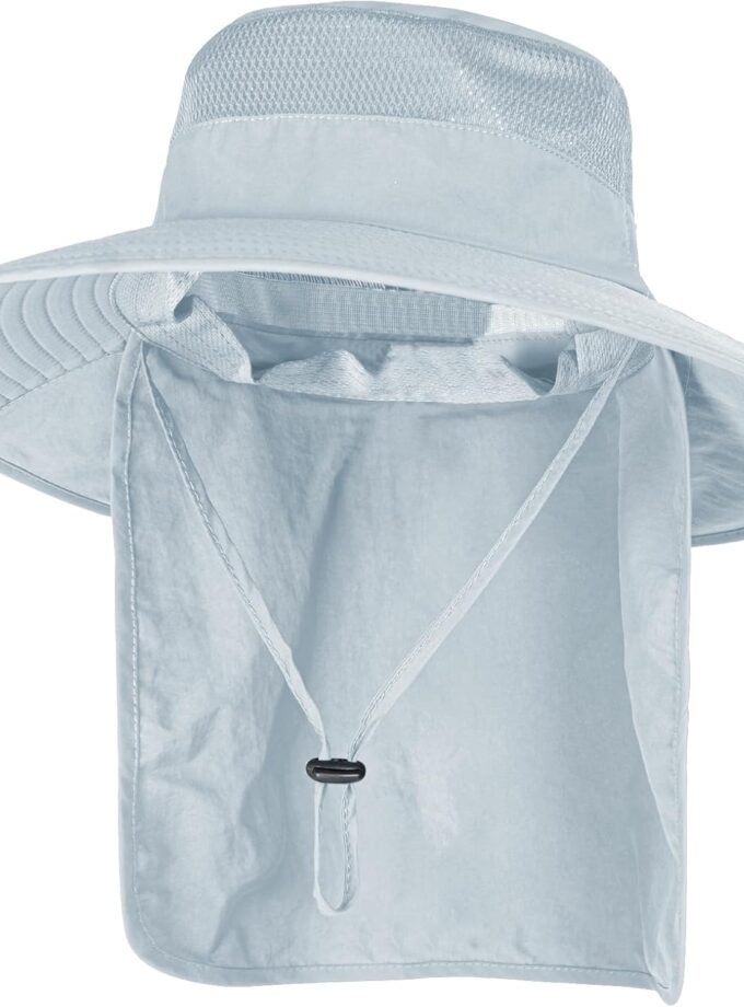 Sun Hats for Men Women Fishing Hat UPF 50+ Breathable Wide Brim Bucket Hats Summer UV Protection Safari Hat with Neck Flap
