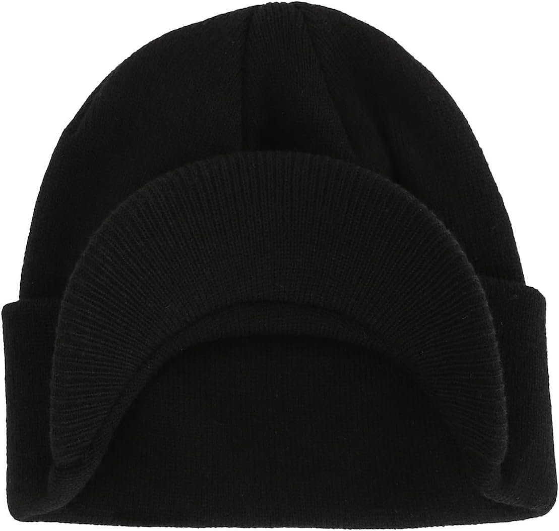 Men's Winter Beanie Hat with Brim Warm Double Knit Cuff Beanie Cap - Image 2