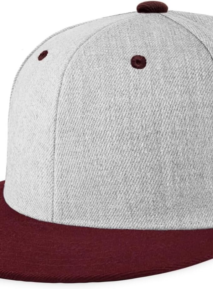 Flat Bill Visor Classic Snapback Hat Blank Adjustable Brim High Top End Trendy Color Style Plain Tone Baseball Cap