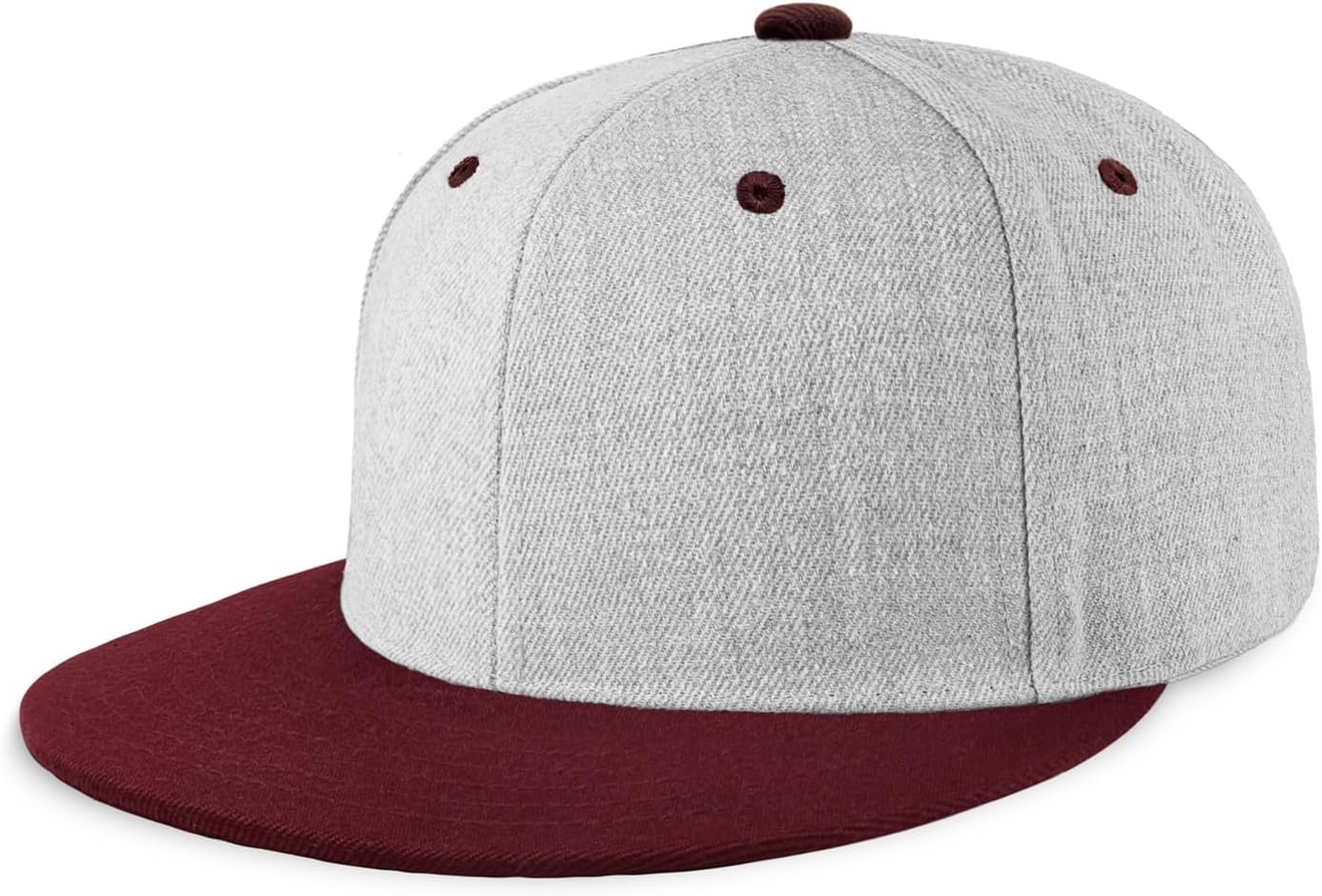 Flat Bill Visor Classic Snapback Hat Blank Adjustable Brim High Top End Trendy Color Style Plain Tone Baseball Cap