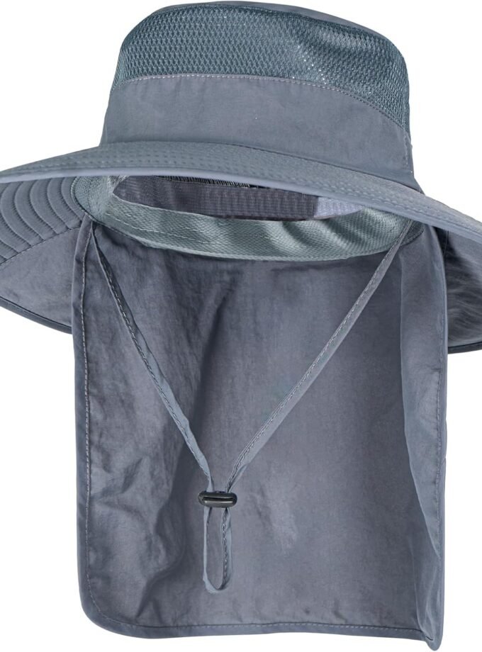 Sun Hats for Men Women Fishing Hat UPF 50+ Breathable Wide Brim Bucket Hats Summer UV Protection Safari Hat with Neck Flap