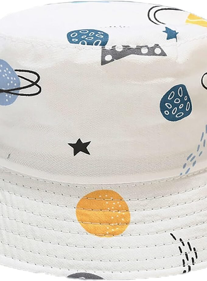 Kids Bucket Hat Print Cotton Beach Hat Summer Travel Sun Hats