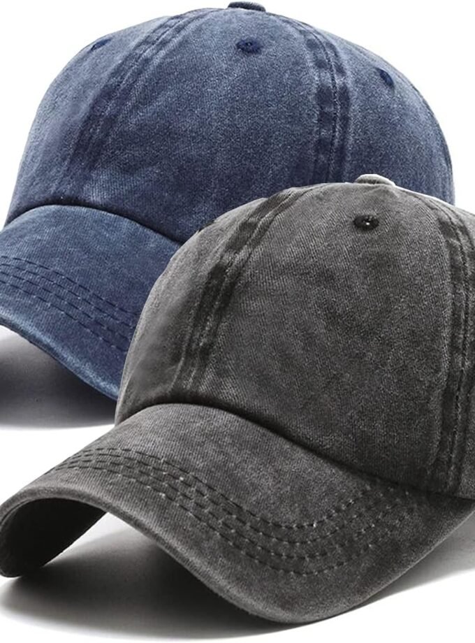 2 Packs Vintage Washed Distressed Baseball Cap Golf Dad Hat for Men Women