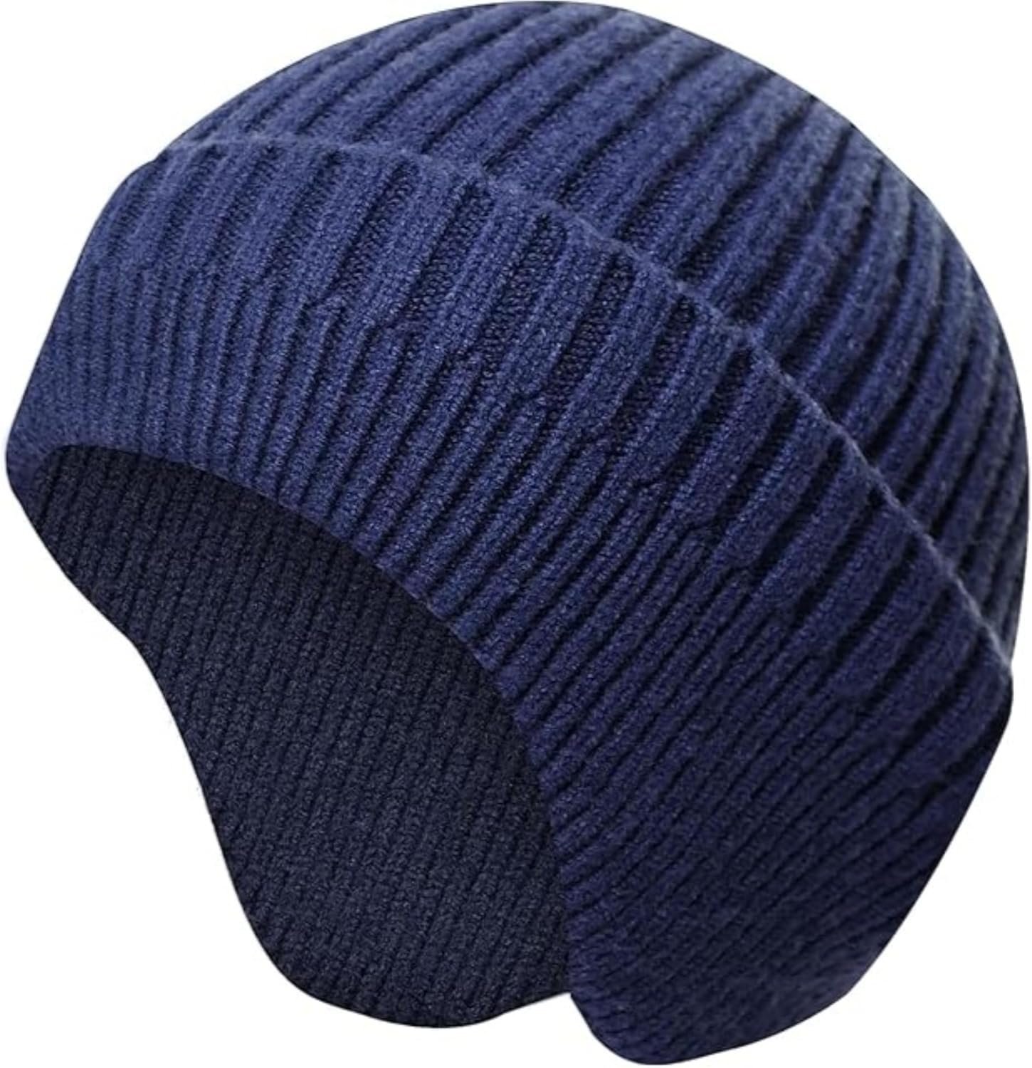 Winter Beanie for Men Women with Earflap, Fleece Lined Beanie Soft Warm Knit Hat Ski Stocking Cuffed Cap