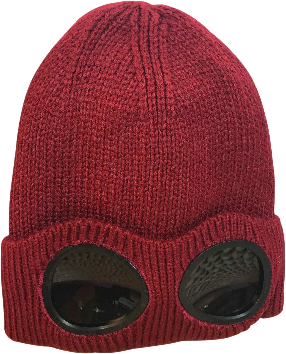 Unisex Goggle Knitted Beanie Hat Windproof Warm Winter Skull Cap - Image 2
