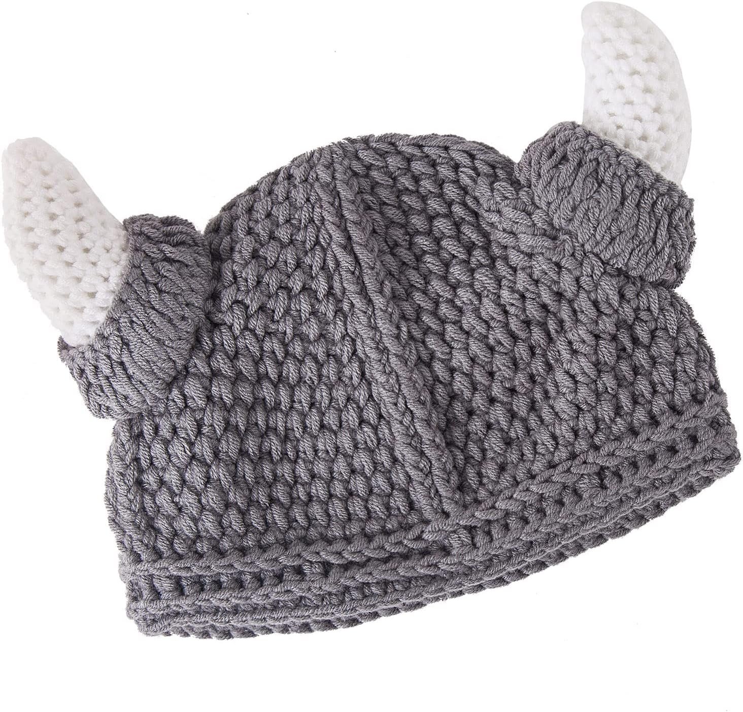 Cute Wool Hat — Hand-Crocheted/Knitted Hat for Adults (Gray) - Image 2