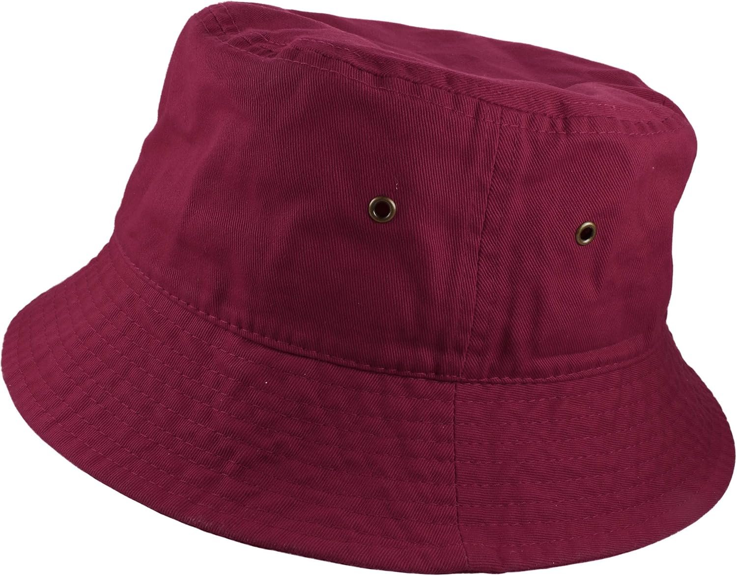 Solid Color 100% Cotton Bucket Hat for Women and Men Packable Travel Summer Beach Hat