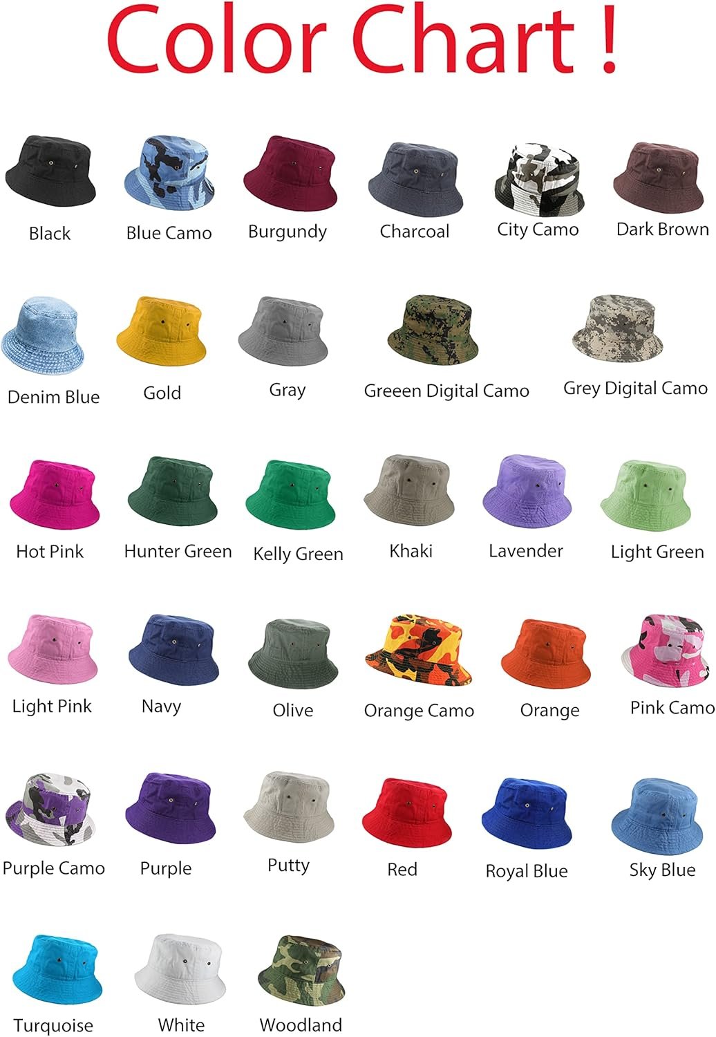 Solid Color 100% Cotton Bucket Hat for Women and Men Packable Travel Summer Beach Hat - Image 2