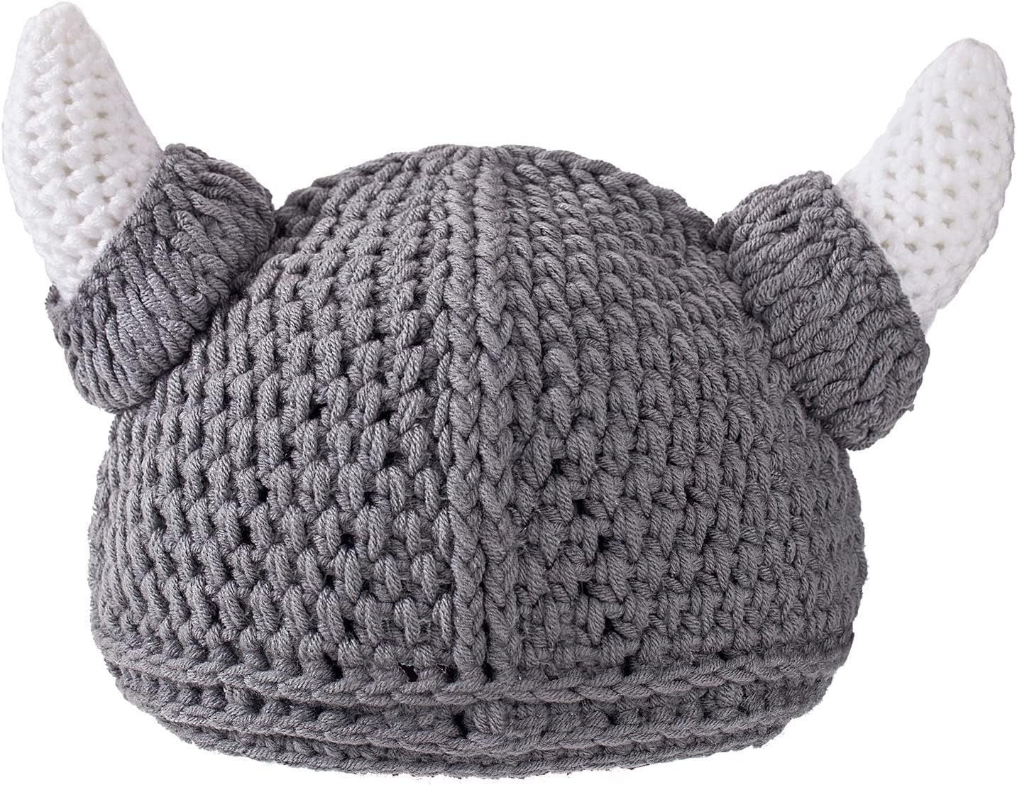 Cute Wool Hat — Hand-Crocheted/Knitted Hat for Adults (Gray)