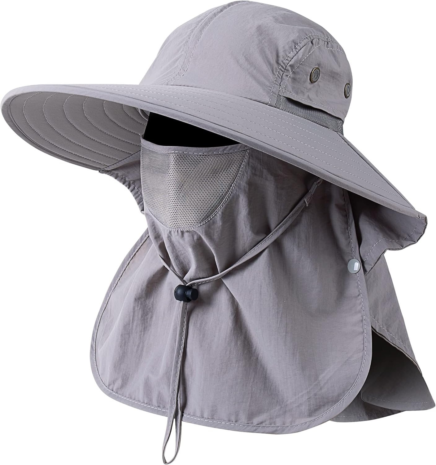 men Women Fishing Hat UPF 50+ Wide Brim Sun Hat with Face Cover & Neck Flap